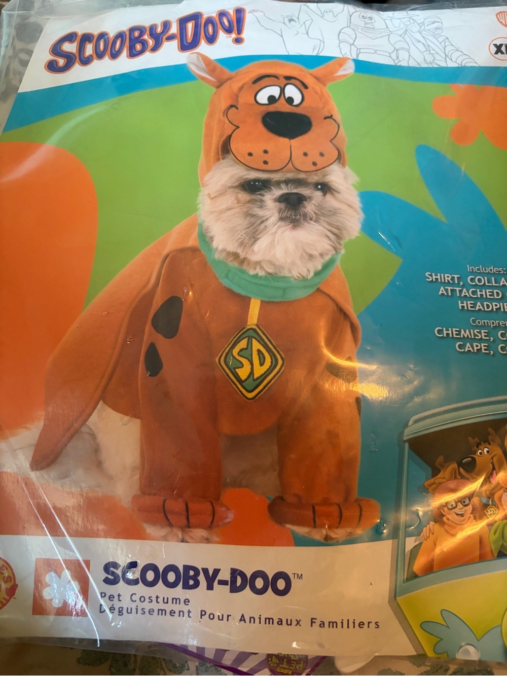 Dog Costume in Brown with Green Collar - Brand